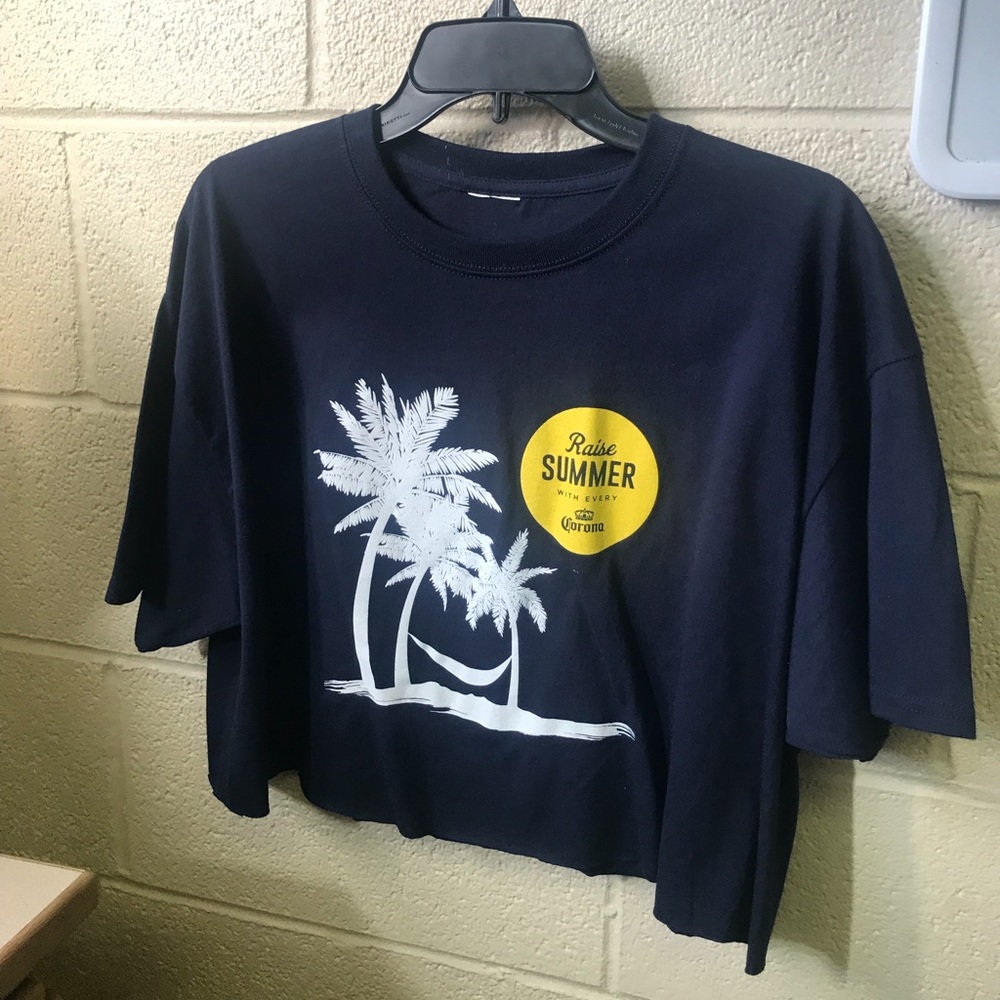 Retro Corona navy blue crop top, never worn